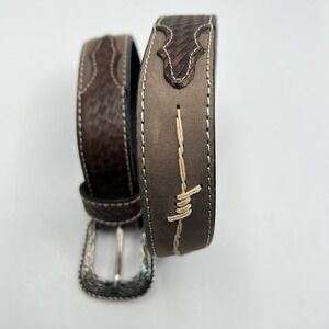 Triana Youth Leather Belt 26 Multi Decorative Buckle Handcrafted Rodeo Western